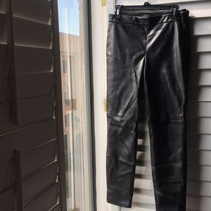 Black faux leather Talbots pants